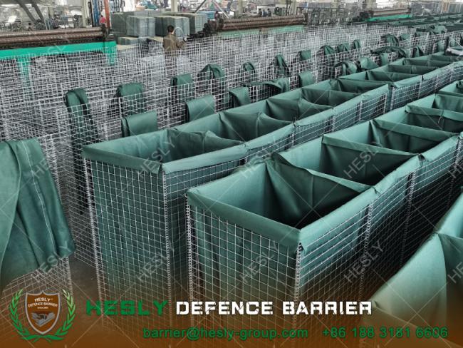 olive green HESCO Barrier