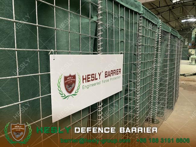 China military gabion barrier