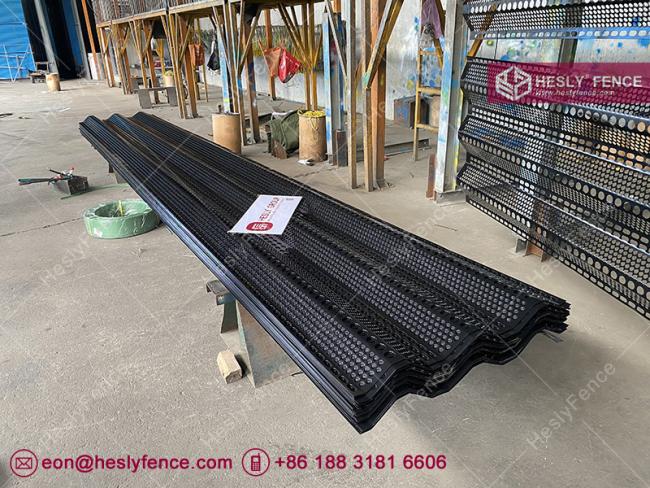 matt black wind fence barrier