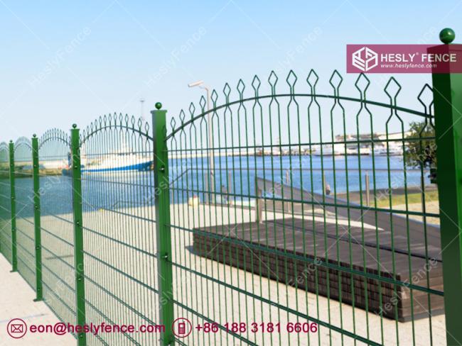 green decorative mesh panel fence