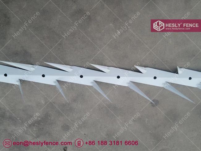 white powder coated razor spike
