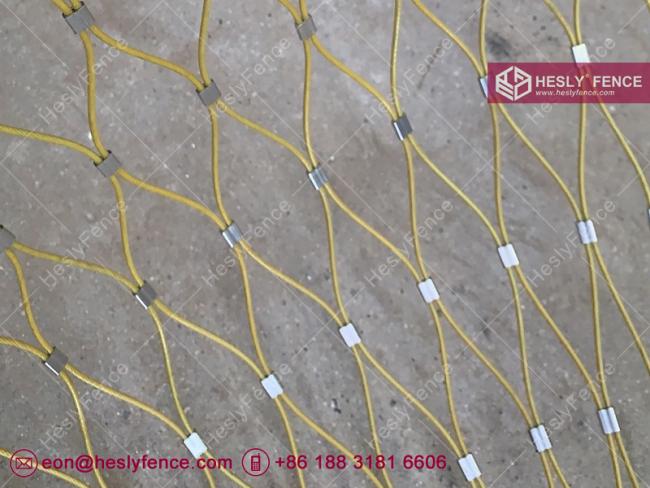 Yellow PVC coated Wire Rope Net