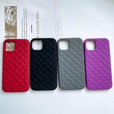 China Silicone Candy Color Phone Case Polyhedral Rhombic Soft Shockproof Iphone Cover for sale