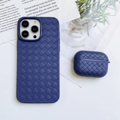 China Waterproof Soft PU Phone Case Mobile Phone Cover With Mesh Woven for sale