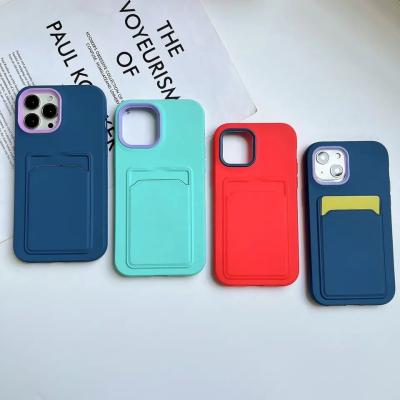 China Double Color Card Holder Cases Shockproof Mobile Cell Phone Cover for sale