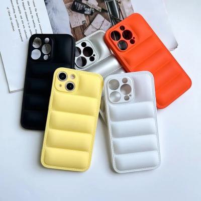 China Soft TPU Protective Cell Phone Cover Thick Down Jacket Phone Case for sale
