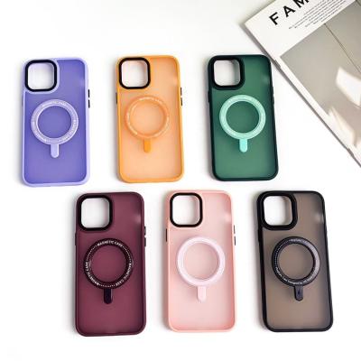 China TPU Hard Solid Color Phone Case Magnetic Protective Cell Phone Cover for sale