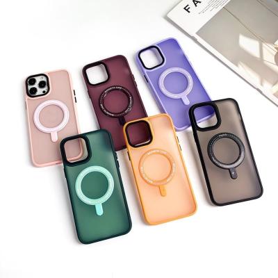China Matte Magnetic Cell Phone Cover Shockproof Frosted Hard Back Cover for sale