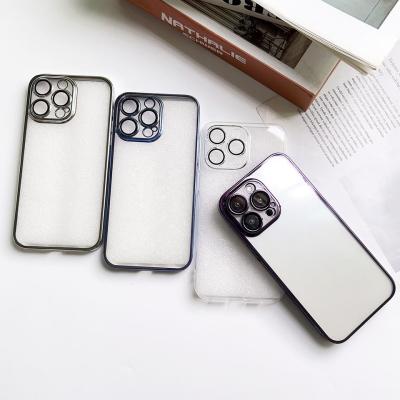 China Transparent Electroplated Phone Case Mobile Shockproof Hard Back Case for sale