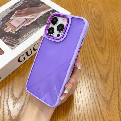 China Mobile Magnetic Cell Phone Cover Matte Phone Case With Electroplated Camera Frame for sale