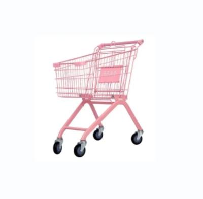 China Pink Shopping Trolley Cart Single Layer Double Layer Shopping Cart for sale