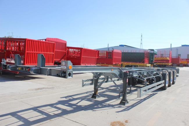 Bulk Light Cargo Lorry Chassis Skeleton Heavy Truck Container Flatbed Transport Semi Trailer