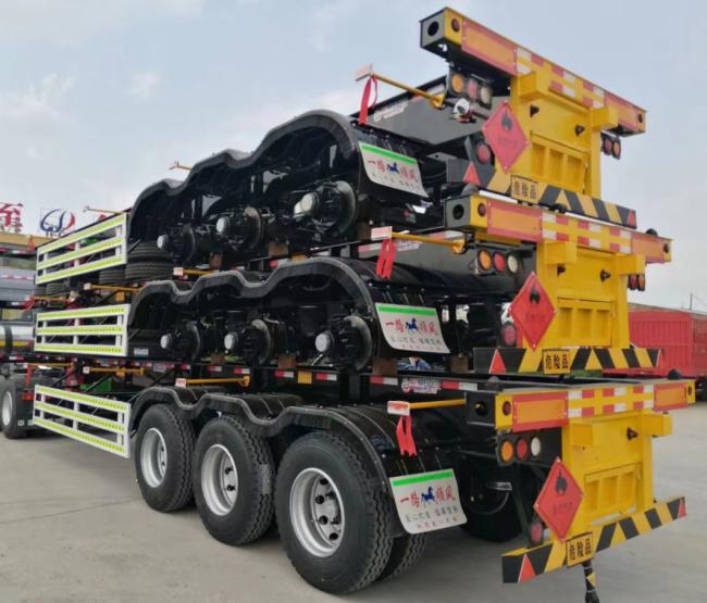 Bulk Light Cargo Lorry Chassis Skeleton Heavy Truck Container Flatbed Transport Semi Trailer