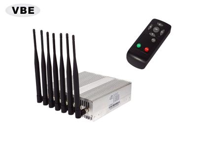 China 16W Wifi GPS Mobile Network Jammer Device Remote Control 7PCS Omni Antennas for sale