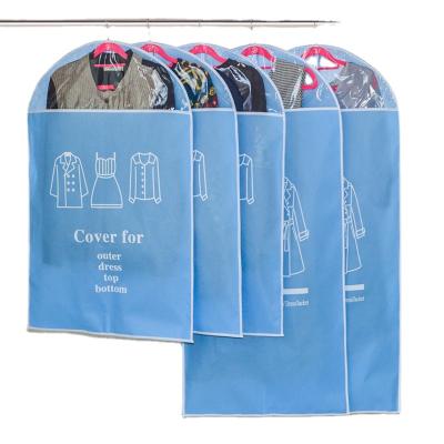 China Foldable Non Woven Garment Storage Bag Zipper Top Plastic Dry Cleaning Bags for sale