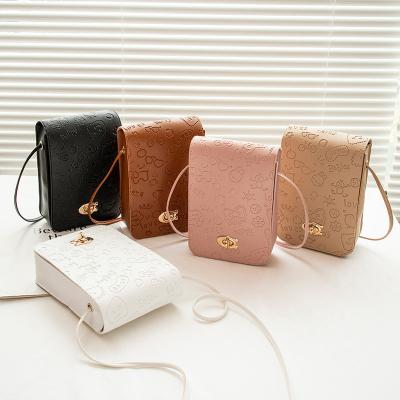 China Women Phone Crossbody Bag Pu Leather Mini Shoulder Messenger Bag Travel Portable Coin Purse Card Pouch Bags for Girls Wallets for sale