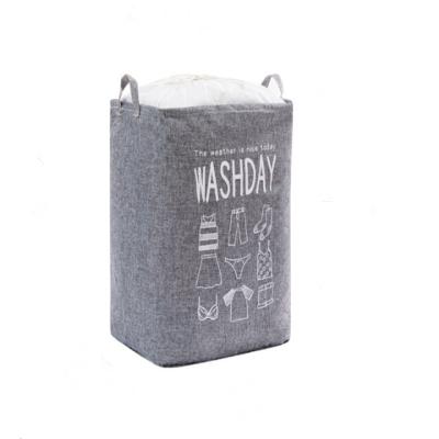 China OEM Cotton Linen Foldable Laundry Basket Quilt Storage Bag for sale
