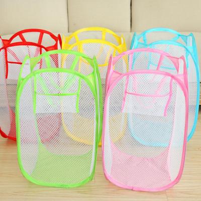China Dirty Clothes Light Nylon Mesh Pop Up Laundry Hamper Household for sale