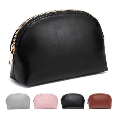 China Makeup Bag Small Travel Cosmetic Bag Lightweight PU Leather Cosmetic Organizer Pouch for Women (Small) - Black for sale