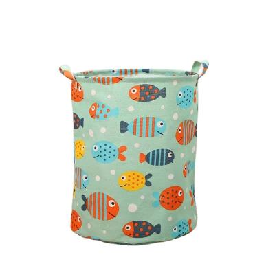 China Cotton Cloth Storage Waterproof Laundry Basket With Handles Laundry Hamper for sale