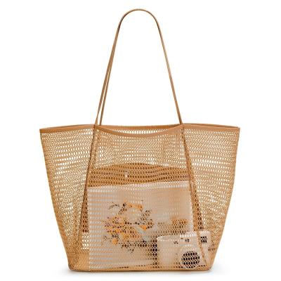 China Mesh Shower Tote Beach Bag Travel Storage Wash Bag For Outdoor Camping Quick Dry for sale