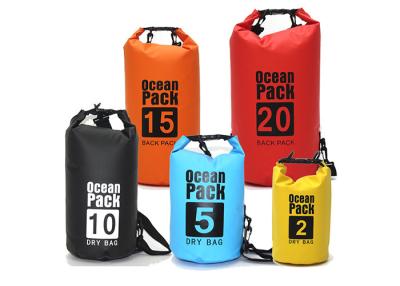 China Outdoor PVC Waterproof Dry Bag Silk Screen Printed 30L Dry Bags for sale