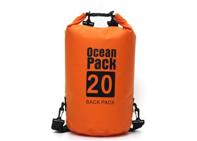 China Blue Yellow Orange PVC Waterproof Dry Bag Duffel Bag 40L Custom Printed for sale