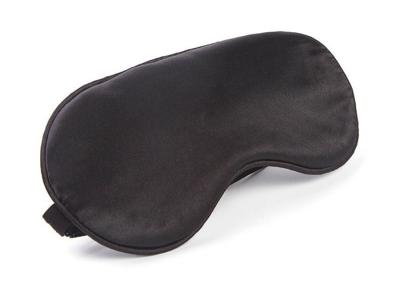 China Máscara de ojo de seda negra impresa aduana, máscara de ojo del apagón de la seda para dormir en venta