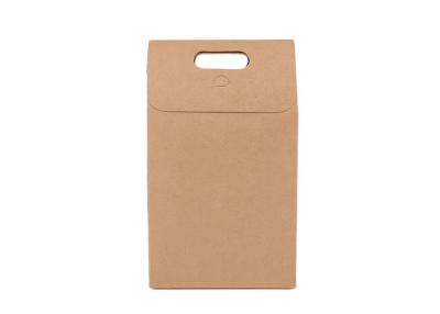 China Os sacos do presente do papel de embalagem de Brown do Natal almoçam saco de papel quadrado com os punhos à venda