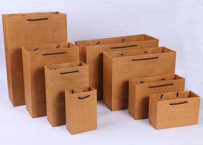 China Portable Brown Kraft Paper Gift Bags , Gift Kraft Paper Shopping Bags for sale