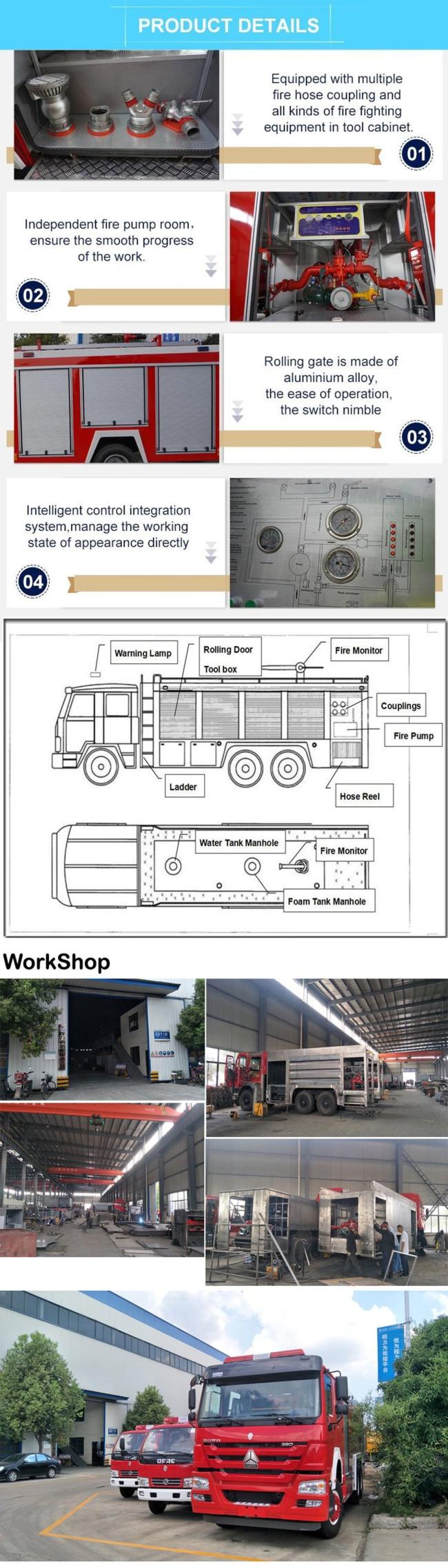 Sinotruk Foam Water Tank HOWO Fire Fighting Truck Price