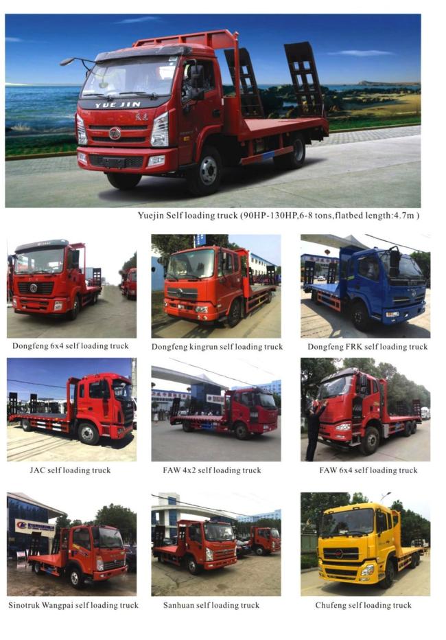 FAW Flatbed Heavy Duty Flatbed Low Bed Excavator Transport Truck