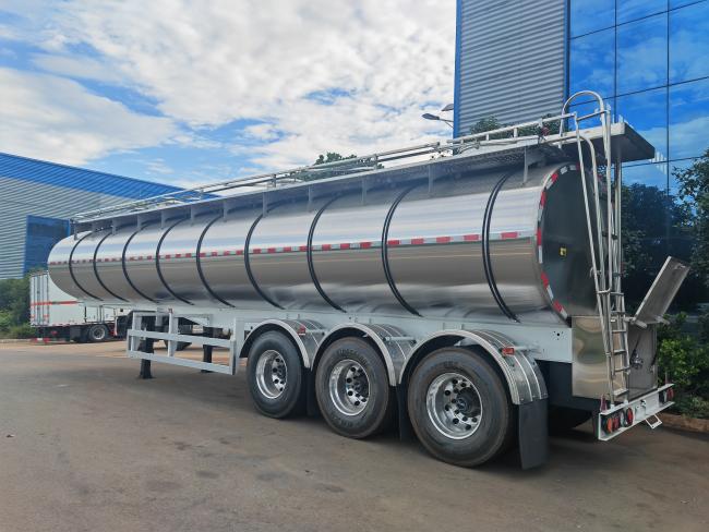 3 Axle Stainless Steel Trailer - Rear Angle View