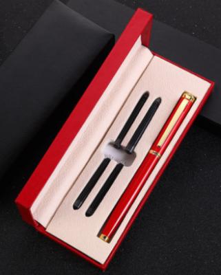 China Popular Pen Set Business Office Pen with Customized Logo Black Matching Ink Bag Gift Box Water based Pen Set for sale