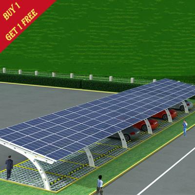 China Sonnensysteme des Autoparkplatz-60kw für den Auto-Hafen, der Frameless Platte PV parkt, rieben die Befestigung des Solarauto-Parkens verschütteten zu verkaufen