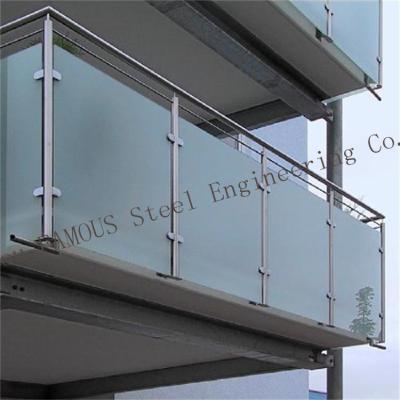China Balaustrada de vidro do corrimão residencial da segurança, trilhos de vidro frameless do balcão do ISO 3834 à venda