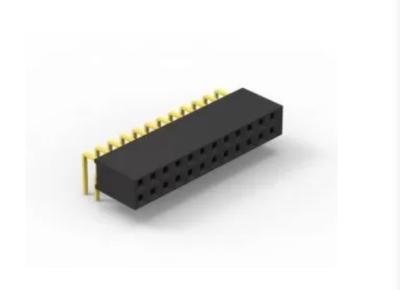 中国 Dual Row Side 2.54mm Pitch Right Angle PCB Header Connector Gold Flash PBT Material 販売のため
