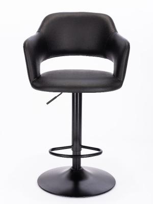 China Black Swivel Bar Stool Chairs Piston Kitchen Pub Counter Upholstered Stool for sale