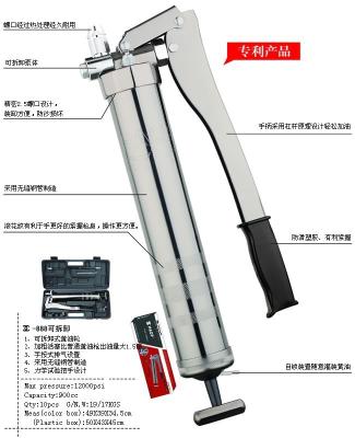 China arma de graxa manual ergonômica de 900CC 12000PSI à venda
