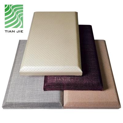 China Fire Retardant and Eco-friendly Tianjie Acoustic Panels Karaoke High Density Fiberglass Fabric Sound Proofing Haxagon 3d Panel for sale