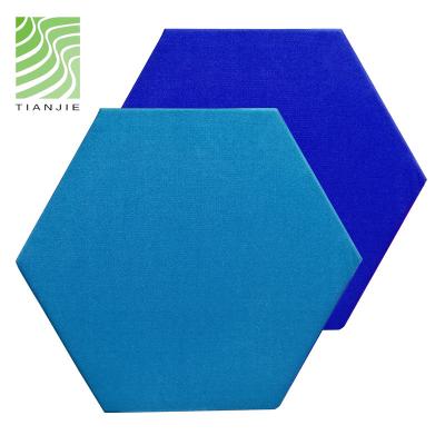 China Fireproof and Eco-friendly Tianjie Acoustic Panels Contemporary Building Wholesale Hexagonal Fabric Hexagon Acoustic Wall Panels for sale