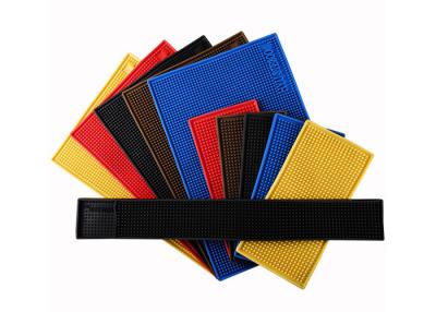 China Colorful PVC Square Bar Mat , Durable Anti Slip Personalised Rubber Bar Mats for sale