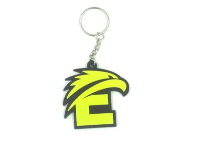 China Eco - Friendly PVC Soft Custom Shaped Keyrings Yellow Eagle Shape Key Chain for sale