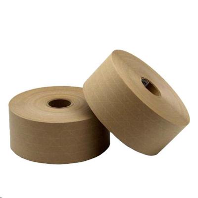 China Eco Friendly Reinforced Kraft Paper Tape Wet Water Activated Gummed Paper Tape for sale