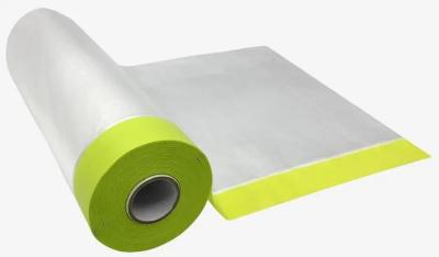 China Folded Pre Taped Masking Disposable Car Paint PE Masking Film for sale