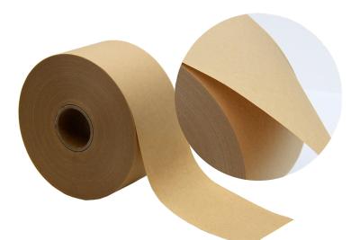 China Non Reinforced Brown Kraft Paper Tape Eco Friendly Wet Water Activated Gummed Paper Tape for sale