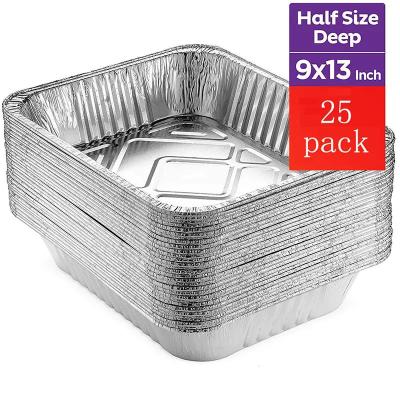 China Medium Aluminum Foil Tray Disposable Aluminium Foil Take Out Containers With Lid for sale