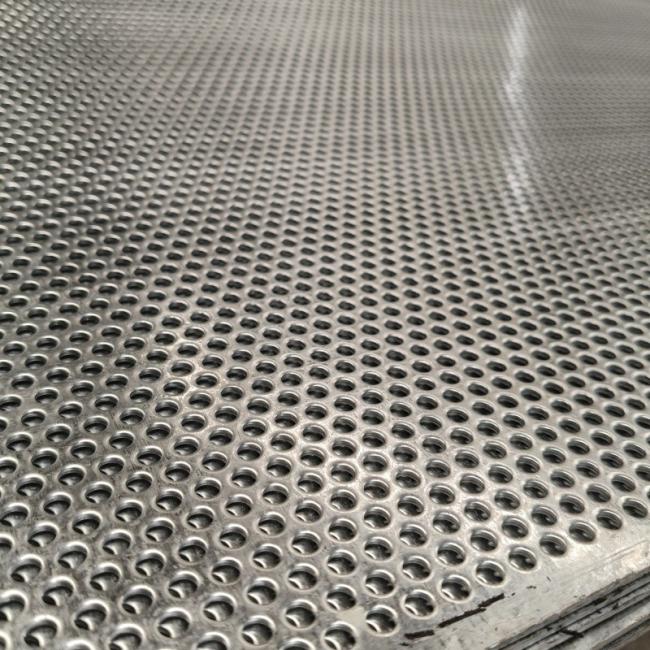 Perforated metal plate used in architectural application