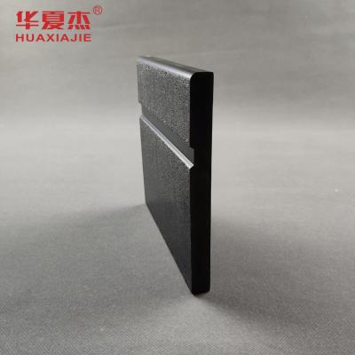 China PVC Skirting Board Waterproof Vinyl Baseboard Trim Black Decoration Material for sale