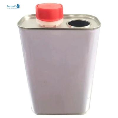 China 1L Flat Seal Square Metal Tin Containers L105*W60*H180 With Screw Lid for sale